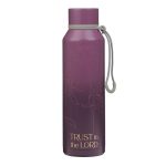 Trust In The Lord Plum Stainless Steel Water Bottle.