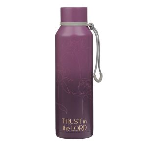 Trust In The Lord Plum Stainless Steel Water Bottle.